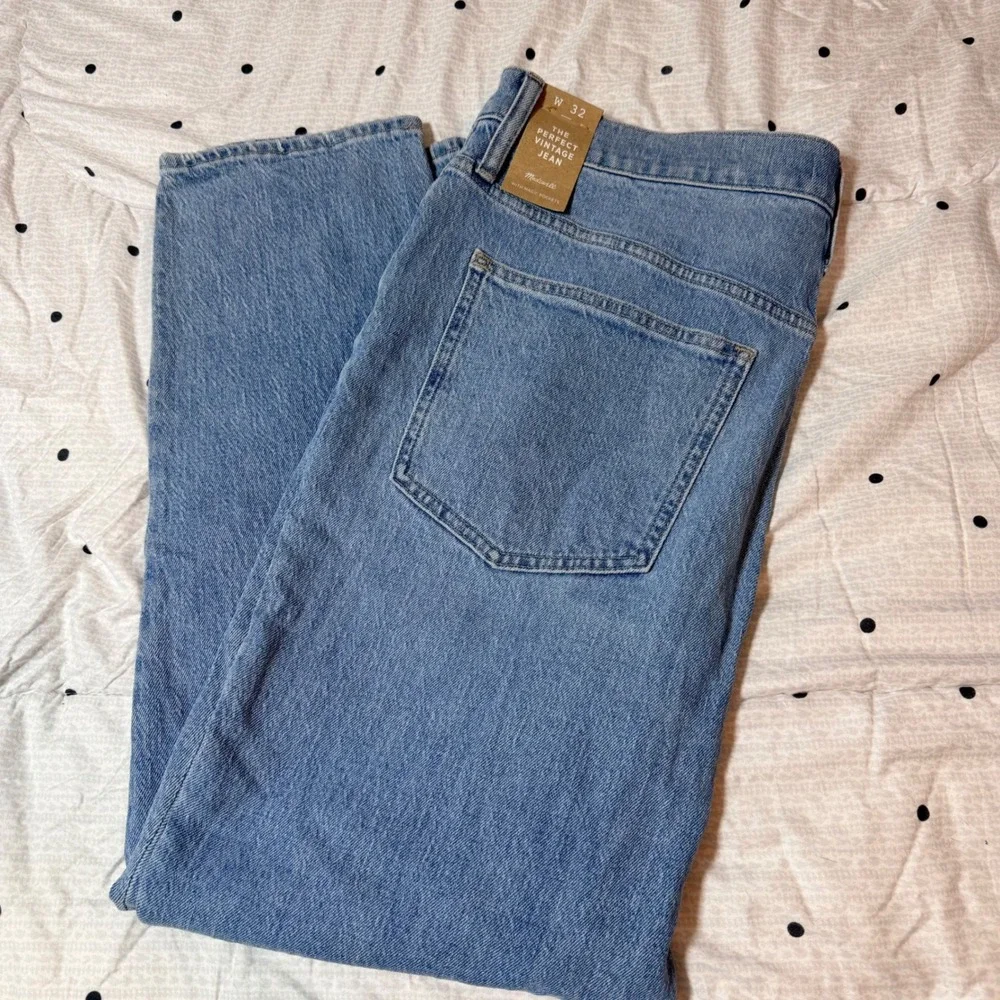 Madewell The Perfect Vintage Jean Light Indigo High Rise Tapered MB965 Size 32 - Picture 8 of 12